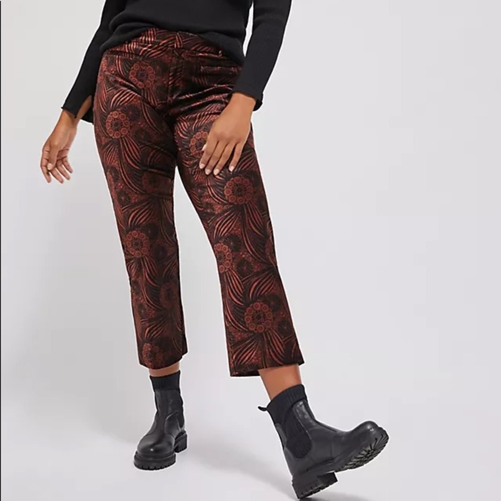 Anthropologie Essential Velvet Kick Flare Pants 22W